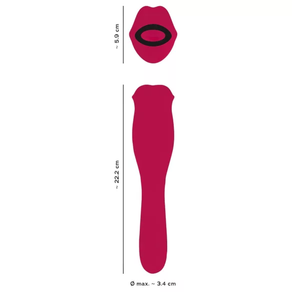 You2Toys - vibrator 2în1 cu limbă (roz)
