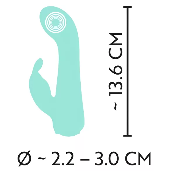 Cuties Mini 4 - vibrator iepuraș mic, reîncărcabil, rezistent la apă, verde