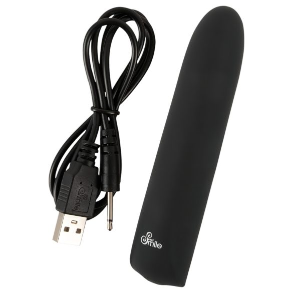 Smile - mini vibrator reîncărcabil, rezistent la apă - negru