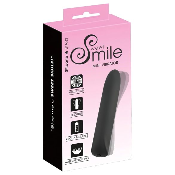 Smile - mini vibrator reîncărcabil, rezistent la apă - negru