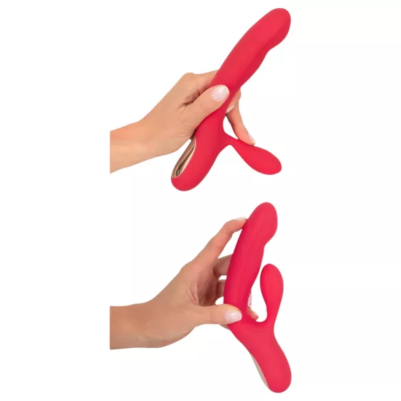 Smile Thumping Rabbit - vibrator cu 3 motoare - reîncărcabil - roșu