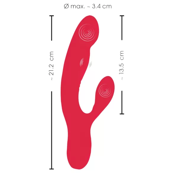 Smile Thumping Rabbit - vibrator cu 3 motoare - reîncărcabil - roșu