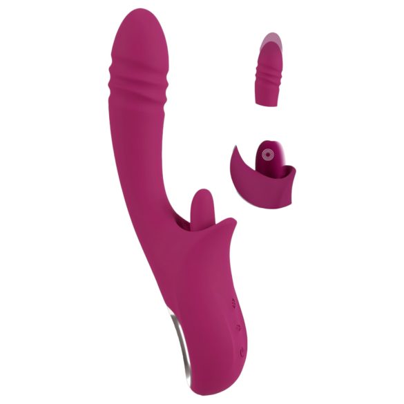 Javida Licking & Thrusting - vibrator cu limbă și impulsuri (mov)