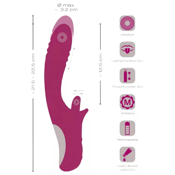 Javida - Vibrator cu limbă și penetrare - lila