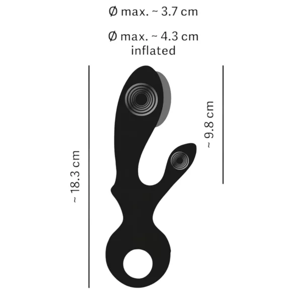 Eternal - vibrator cu braț pentru clitoris, pompat - silicon negru