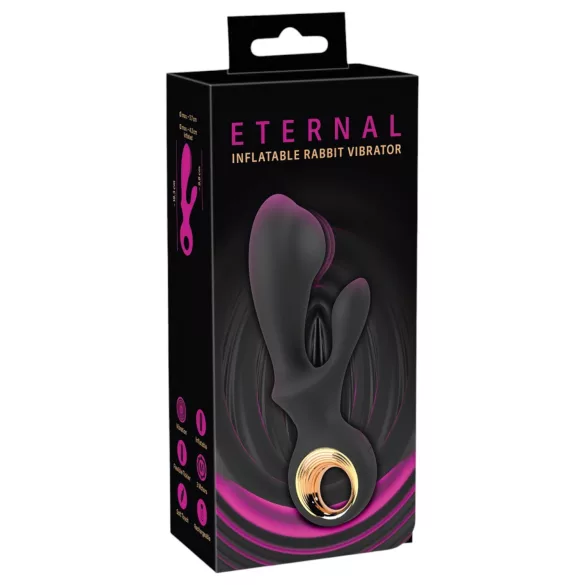 Eternal - vibrator cu braț pentru clitoris, pompat - silicon negru