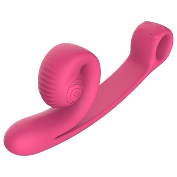 Snail Vibe Curve - vibratoare dublu stimulare clitoris și punct G - silicon roz