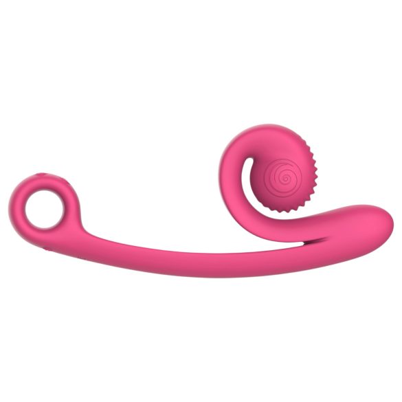 Snail Vibe Curve - vibratoare dublu stimulare clitoris și punct G - silicon roz