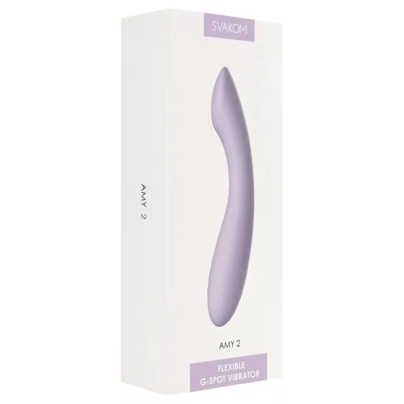 Svakom Amy 2 - vibrator cu acumulator, rezistent la apă, pentru punctul G (mov)