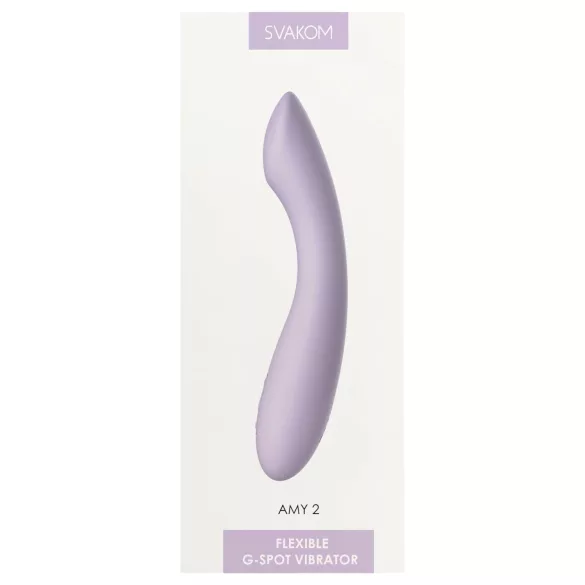 Svakom Amy 2 - vibrator cu acumulator, rezistent la apă, pentru punctul G (mov)