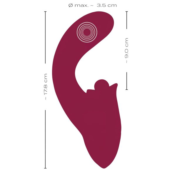 Javida - vibrator 3 în 1 cu limbă - silicon roșu