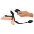 Couples Choice - inel penis multifuncțional cu vibrații - silicon negru