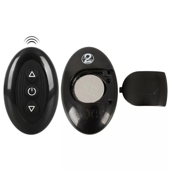 Couples Choice - inel penis multifuncțional cu vibrații - silicon negru