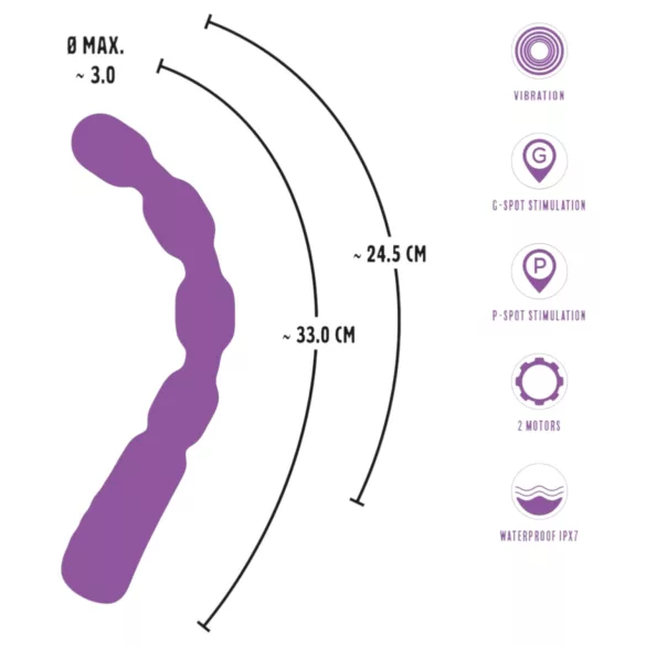 You2Toys - Vibrator punct G și P cu mărgele - mov