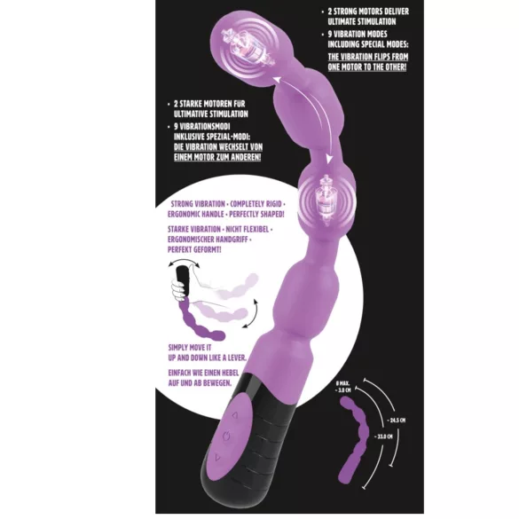You2Toys - Vibrator punct G și P cu mărgele - mov