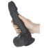 Naked Addiction - vibrator realist cu rotație și impulsuri (negru)