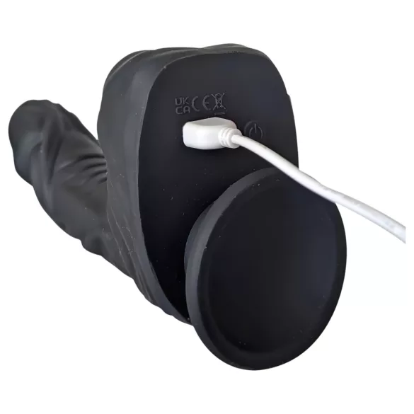 Naked Addiction - vibrator realist rotativ și cu pulsații - negru