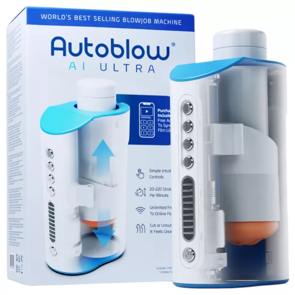 Autoblow A.I. Ultra - masturbator automat tip gură - electric - alb