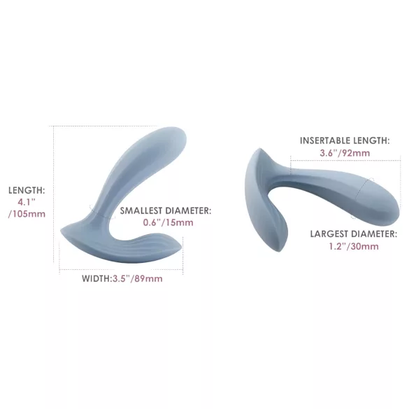 Svakom Erica - vibrator purtabil controlat prin aplicație (albastru)