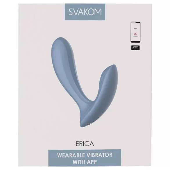 Svakom Erica - vibrator purtabil controlat prin aplicație (albastru)