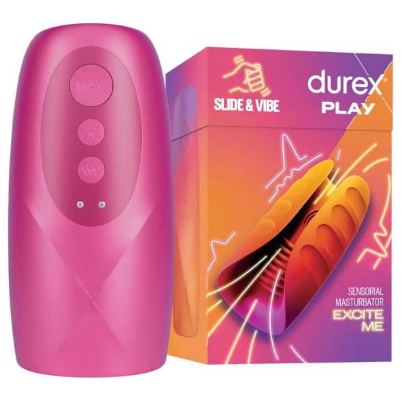 Durex Slide & Vibe - vibrator cap rezistent la apă, cu acumulator (roz)