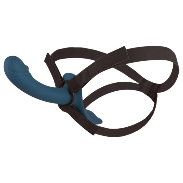 You2Toys - strap-on vibrator set - negru-albastru