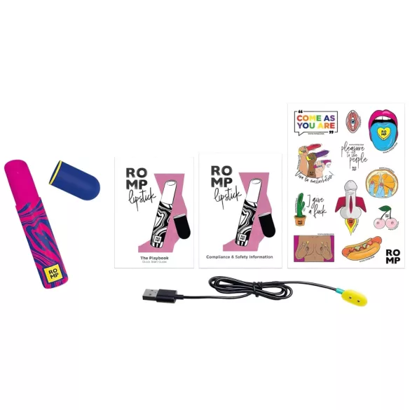 ROMP Lipstick - stimulator clitoridian cu unde de aer - reîncărcabil - roz