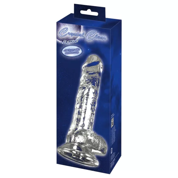 Crystal - Vibrator cu ventuză (transparent)