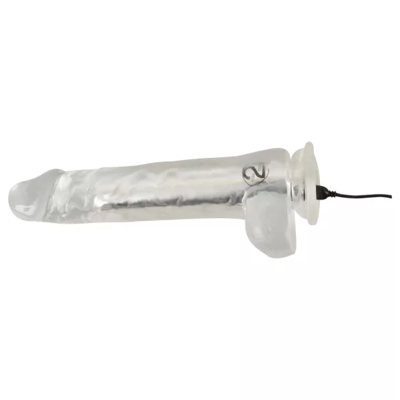 Crystal - Vibrator cu ventuză (transparent)