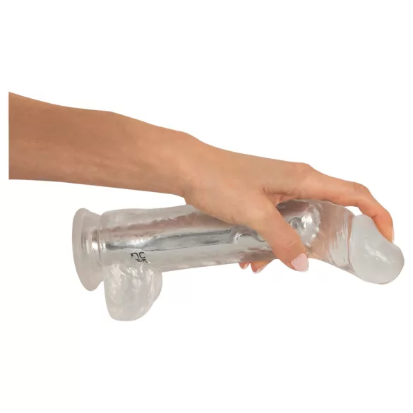 Crystal - Vibrator cu ventuză (transparent)