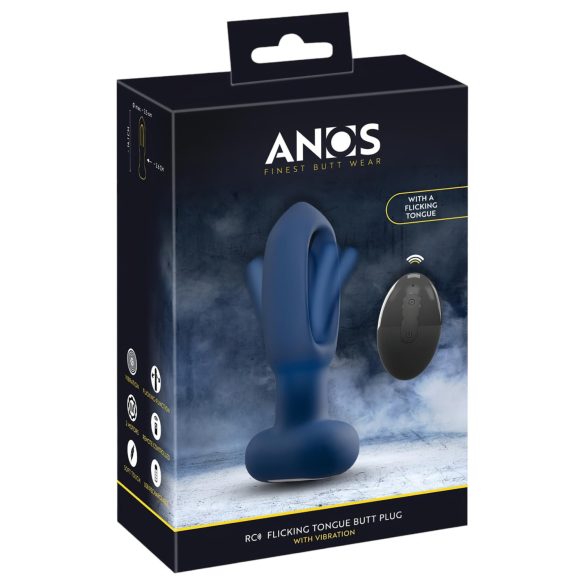 ANOS - vibrator anal cu limbă - silicon albastru