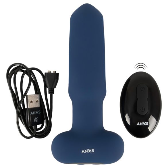 ANOS - vibrator anal cu limbă - silicon albastru