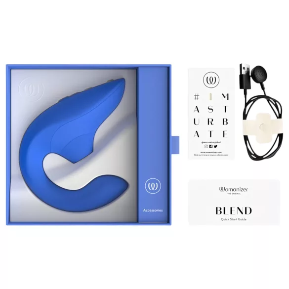 Womanizer Blend - vibrator pentru punctul G și stimulator clitoridian (albastru)