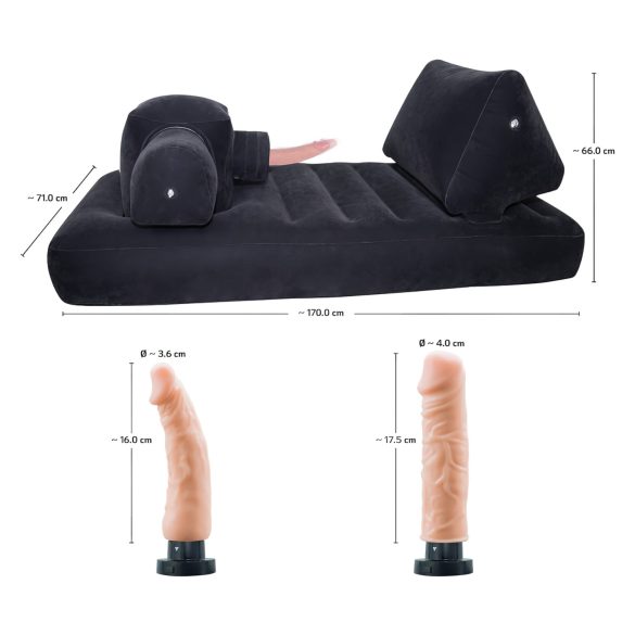 You2Toys Velvet Luxury - mașină de sex cu pat integrat - negru