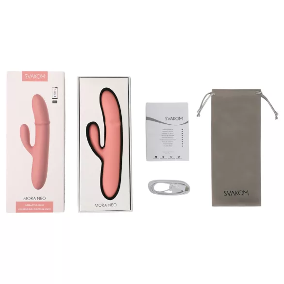 Svakom Mora Neo - Vibrator cu braț pentru clitoris cu bile, controlat prin aplicație (roz)