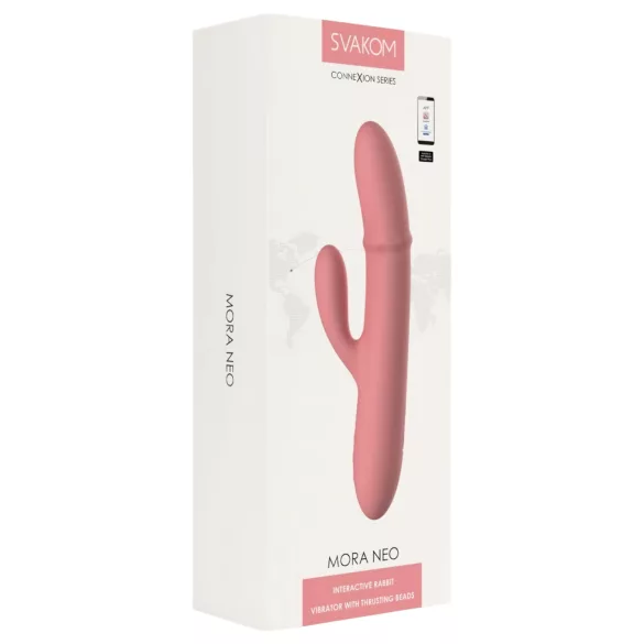 Svakom Mora Neo - Vibrator cu braț pentru clitoris cu bile, controlat prin aplicație (roz)