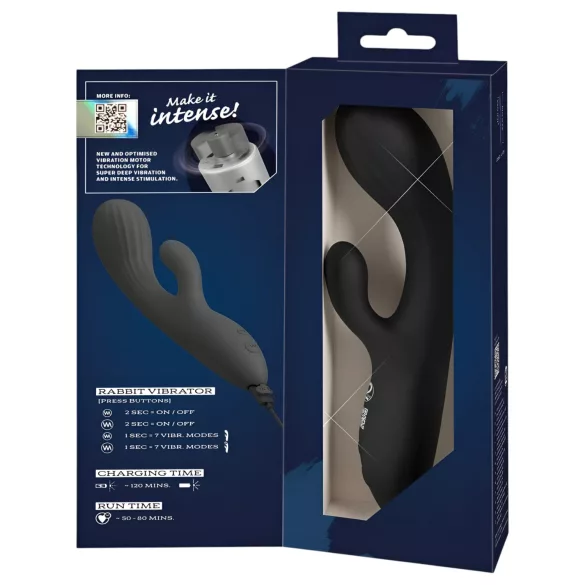 You2Toys Intense - vibrator G-spot cu braț clitoridian (negru)
