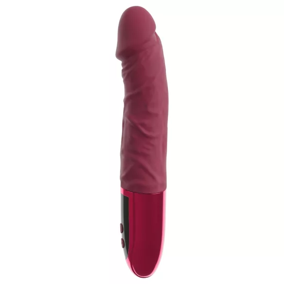 Beau Coeur Varelo - vibrator realist din silicon, cu acumulator (roșu)