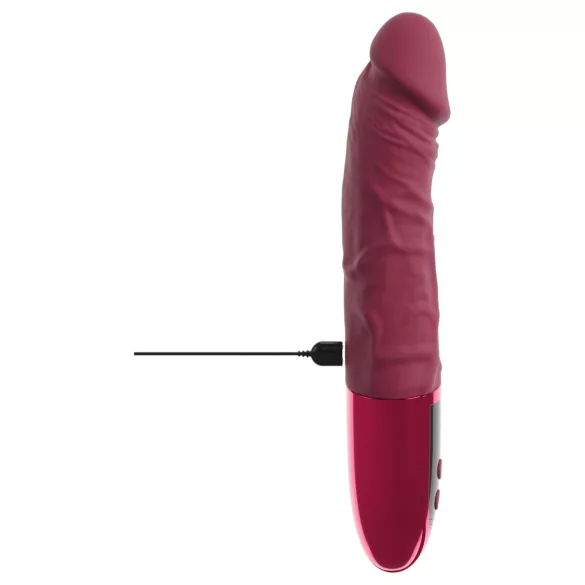 Beau Coeur Varelo - vibrator realist din silicon, cu acumulator (roșu)