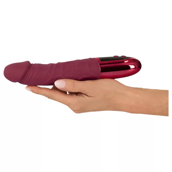 Beau Coeur Varelo - vibrator realist din silicon, cu acumulator (roșu)