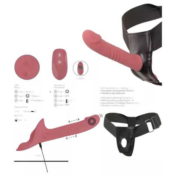 You2Toys - set vibrator cu curea - roșu