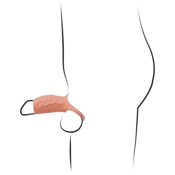 Realistixxx - mânecă penis cu vibrații deschisă - culoare naturală