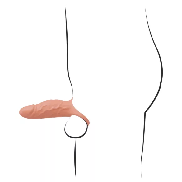 Realistixxx - mânecă realistă pentru penis cu inel și vibrații - natur