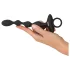 Anos - Vibrator anal cu 2 motoare și bile mobile (negru)