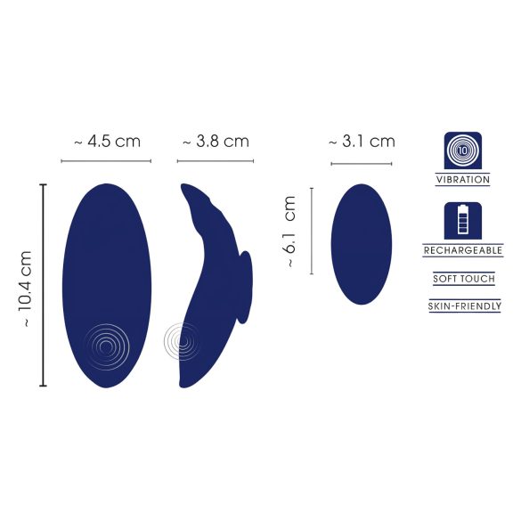 Smile - vibrator pentru chiloți extra subțire cu telecomandă - albastru
