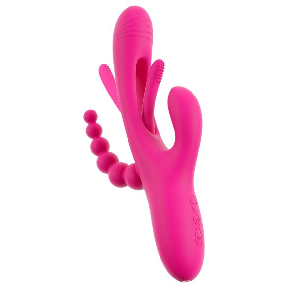 SMILE - vibrator triplu cu brațe și limbă (roz)