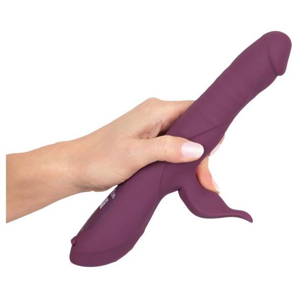 Javida - Vibrator 3 în 1 cu mișcare, rotație și bile - lila