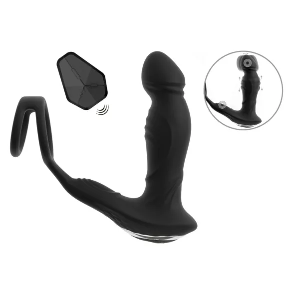 Rebel - vibratoare prostată cu funcție de împingere - silicon negru