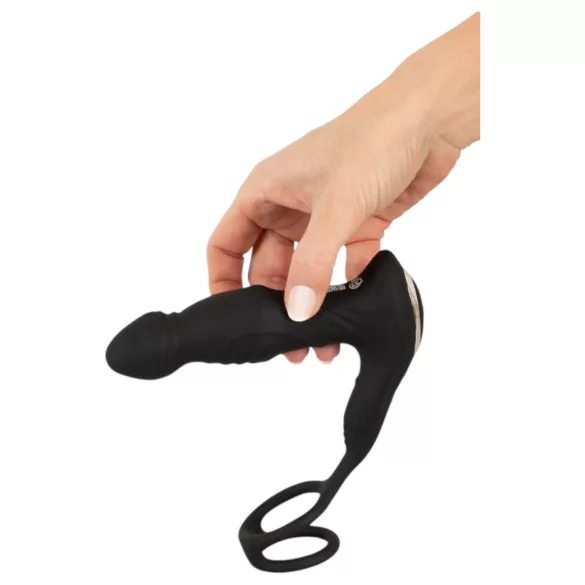Rebel - vibratoare prostată cu funcție de împingere - silicon negru