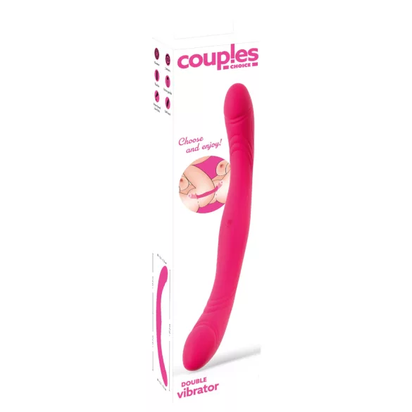 Couples Choice - vibrator dublu pentru cupluri - silicon roz